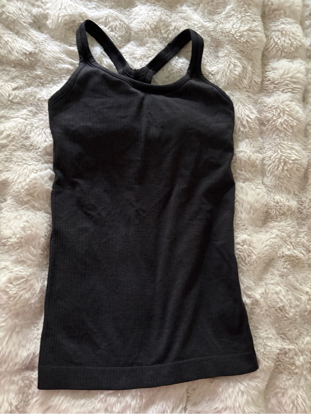 lululemon athletica Black Ribbed Cross-Back Tank Top